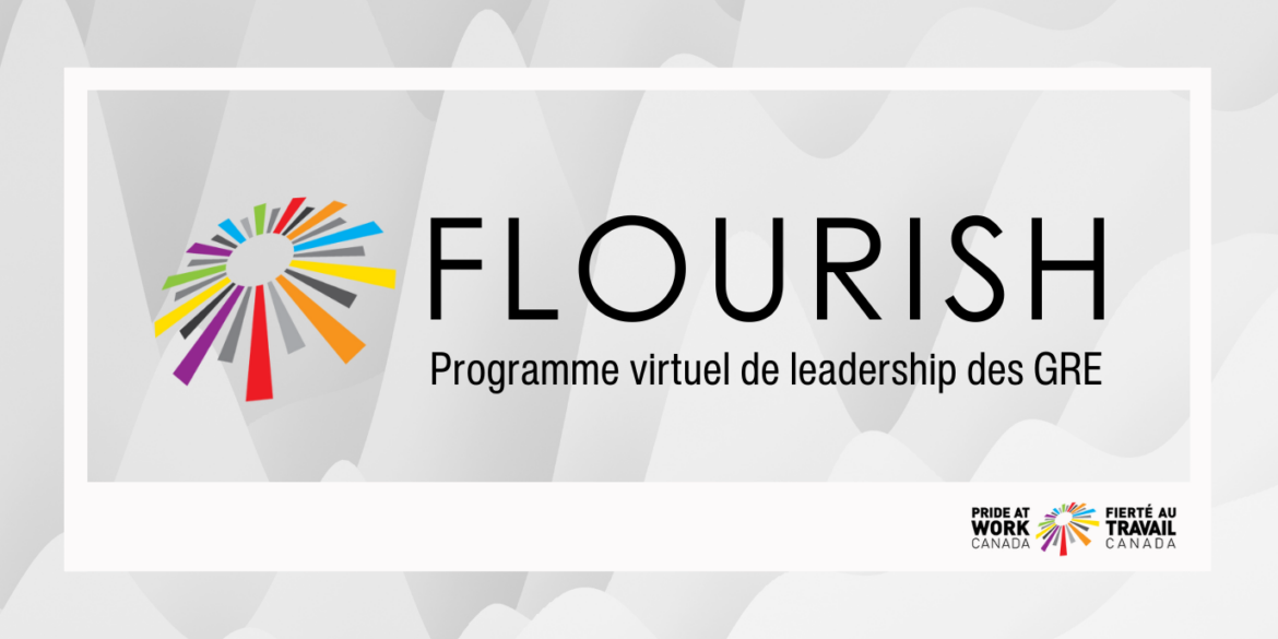 Banner with the name FLOURISH and Virtual ERG Leader Development Program