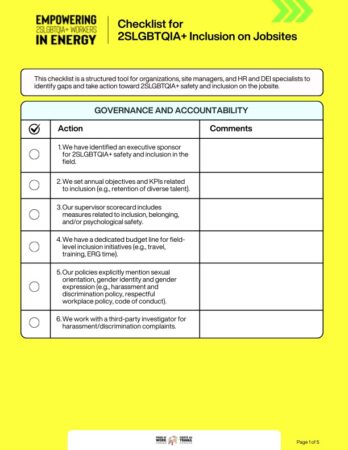 Checklist 2SLGBTQIA Inclusion